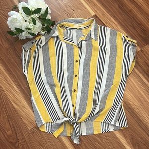 Love Notes Striped Button Front Shirt